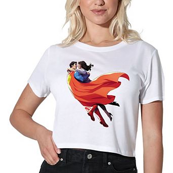 Women's DC Comics Superman Lois Embrace Graphic Crop Tee
