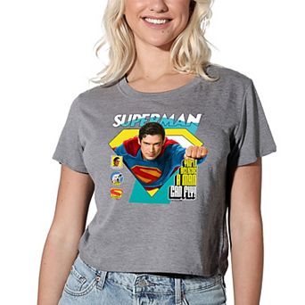 Women's DC Comics Superman Comic Flight Graphic Crop Tee