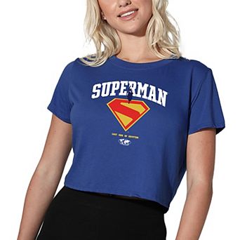 Women's DC Comics Superman College Logo Graphic Crop Tee