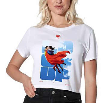 Women's DC Comics Superman Lois Look Up Graphic Crop Tee