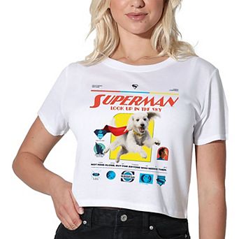 Women's DC Comics Superman Krypto Comic Graphic Crop Tee