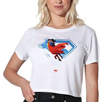 Women's DC Comics Superman Lois & Clark Graphic Crop Tee
