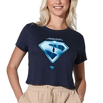 Women's DC Comics Superman Your Choices Shield Graphic Crop Tee