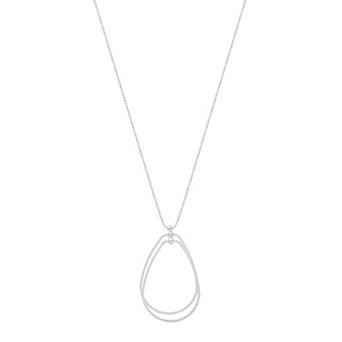 LC Lauren Conrad Silver Tone 2 Pear Shape Ring Pendant Necklace