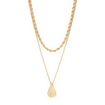 LC Lauren Conrad Gold Tone Twisted Chain Prelayered Necklace