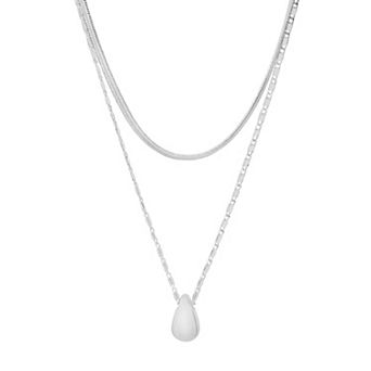 LC Lauren Conrad Mixed Chain Layered Pendant Necklace