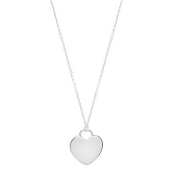 LC Lauren Conrad Silver Tone Heart Pendant Long Necklace