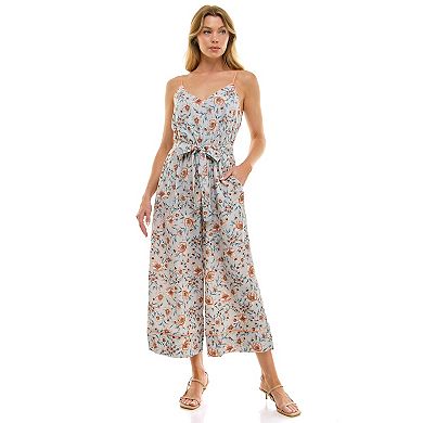 Women's Luxology Tie Waist Floral Jumpsuit