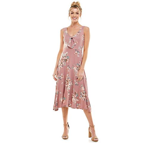 Женские платья Luxology Women's Luxology Tie Front Floral Maxi Dress