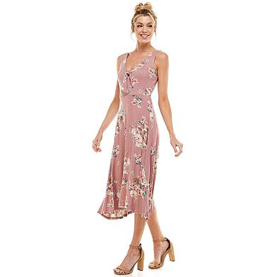 Women's Luxology Tie Front Floral Maxi Dress