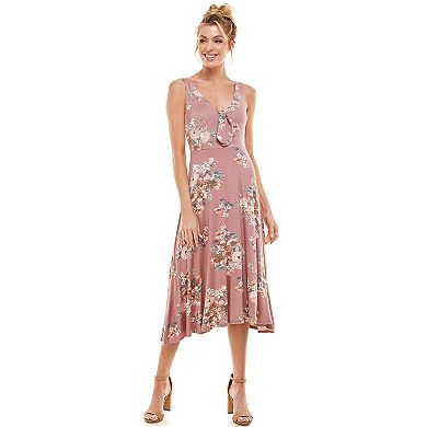Women's Luxology Tie Front Floral Maxi Dress