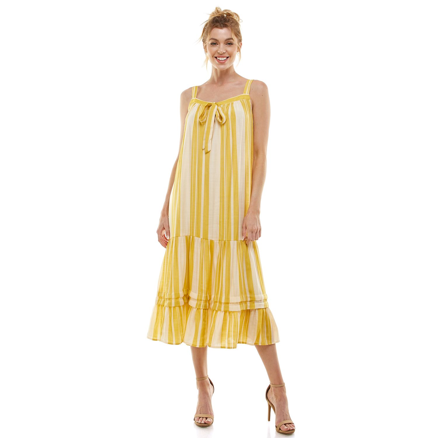Женские платья Luxology Tie Detail Tiered Midi Dress