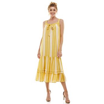 Women's Luxology Tie Detail Tiered Midi Dress