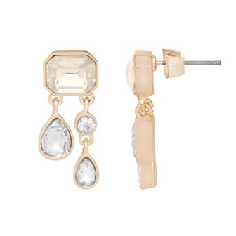 LC Lauren Conrad Double Drop Bezel Stone Earrings