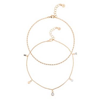 LC Lauren Conrad Multi-Charm Anklet Set