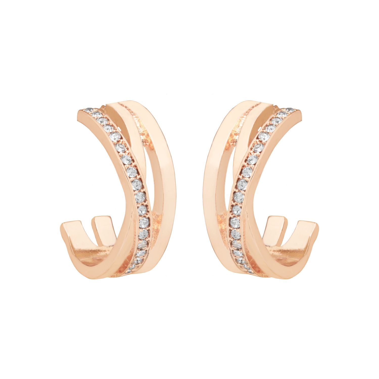 LC Lauren Conrad Pavé Twist Hoop Earrings - Clear
