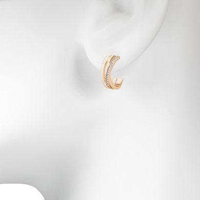 LC Lauren Conrad Pavé Twist Hoop Earrings