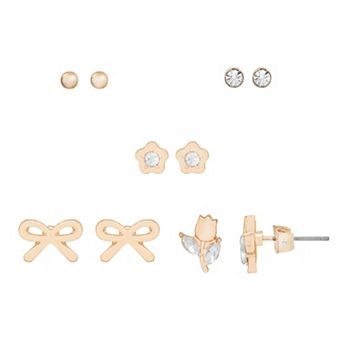 LC Lauren Conrad Bow 5-Pair Earring Set