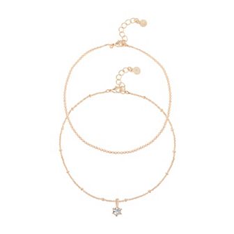 LC Lauren Conrad Single Charm Anklet Set