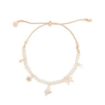 LC Lauren Conrad Beaded Charm Pull-Tie Bracelet