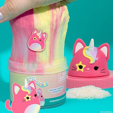 Original Squishmallows Sugar Cookie-Scented Squish Topper Jar - Sienna the Caticorn Premium Cloud Slime