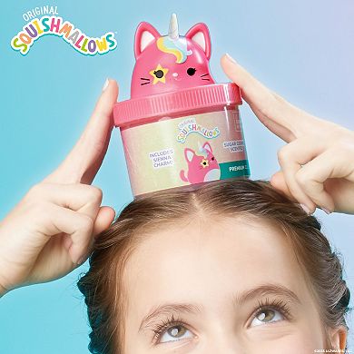 Original Squishmallows Sugar Cookie-Scented Squish Topper Jar - Sienna the Caticorn Premium Cloud Slime