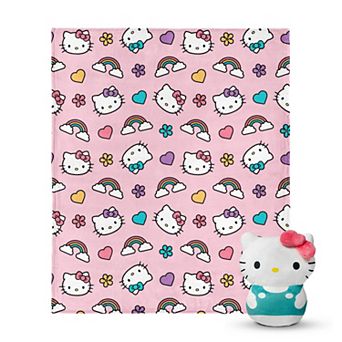 Sanrio Hello Kitty 2 pc Plush Throw & Pillow Hugger Set