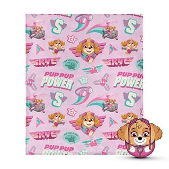 Nickelodeon PAW Patrol 2 pc Soar Like Skye Plush Throw & Pillow Hugger Set