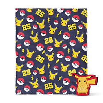 Pokémon 2 pc Pikachu Plush Throw & Pillow Hugger Set