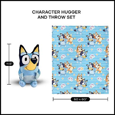 Bluey Dance Fun Plush Throw & Pillow Hugger Set