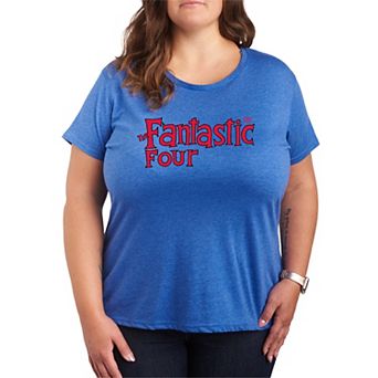 Plus Size Marvel The Fantastic Four Classic Logo Graphic Tee