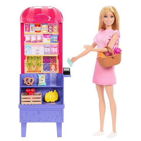 Детские куклы Barbie Malibu at the Market Doll and Playset with 11 Accessories