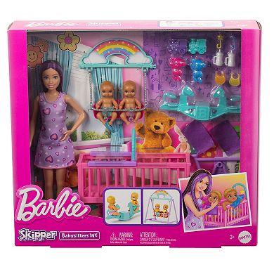 Barbie Skipper Babysitter Doll with Twin Nursery Playset and Accessories