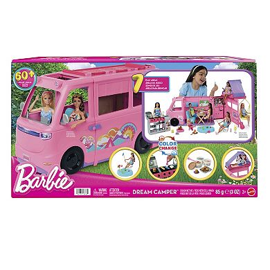 Barbie Dream Camper Playset with Roof Tent, BBQ Grill & 60-piece Accessories