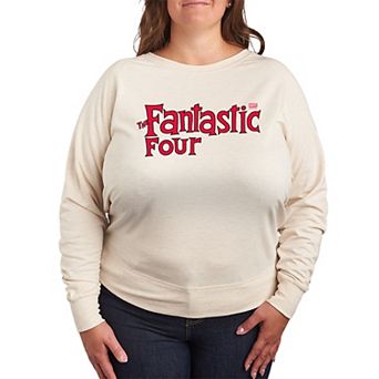 Plus Size Marvel The Fantastic Four Classic Logo French Terry Long Sleeve Tee
