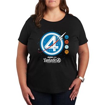 Plus Size Marvel The Fantastic Four First Steps Rocket Graphic Tee