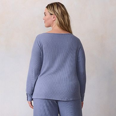 Plus Size LC Lauren Conrad Long Sleeve Boat Neck Tee