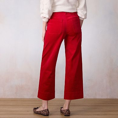 Women's LC Lauren Conrad Wildflower Super High Rise Wide Leg Crop Pants