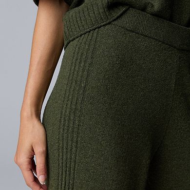 Petite Simply Vera Vera Wang Luxe Cashmere Blend Cable Sweater Pants