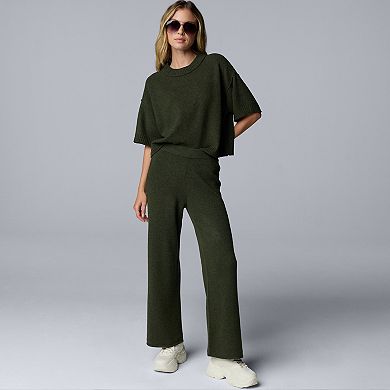 Petite Simply Vera Vera Wang Luxe Cashmere Blend Cable Sweater Pants