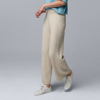 Petite Simply Vera Vera Wang Luxe Cashmere Blend Cable Sweater Pants