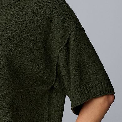 Petite Simply Vera Vera Wang Luxe Cashmere Blend Short Sleeve Sweater