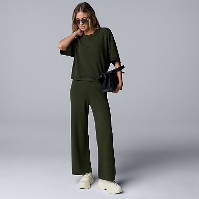 Petite Simply Vera Vera Wang Luxe Cashmere Blend Short Sleeve Sweater