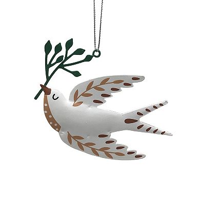 St. Nicholas Square Metal Dove Christmas Ornament