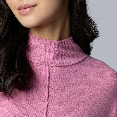 Petite Simply Vera Vera Wang Luxe Cashmere Blend Mockneck Sweater