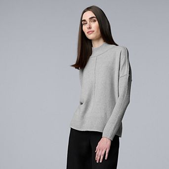 Petite Simply Vera Vera Wang Luxe Cashmere Blend Mockneck Sweater
