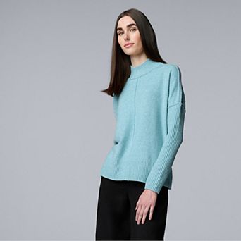 Petite Simply Vera Vera Wang Luxe Cashmere Blend Mockneck Sweater