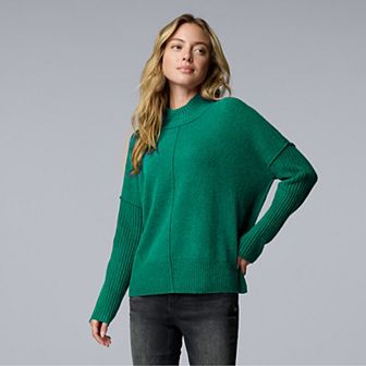 Petite Simply Vera Vera Wang Luxe Cashmere Blend Mockneck Sweater