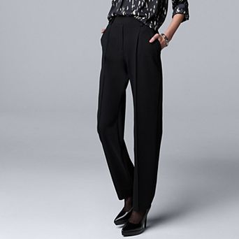 Women's Simply Vera Vera Wang Luxe Ponte Pleat Barrel Leg Pants
