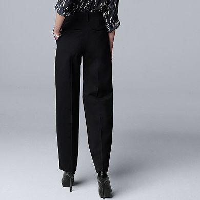 Women's Simply Vera Vera Wang Luxe Ponte Pleat Barrel Leg Pants